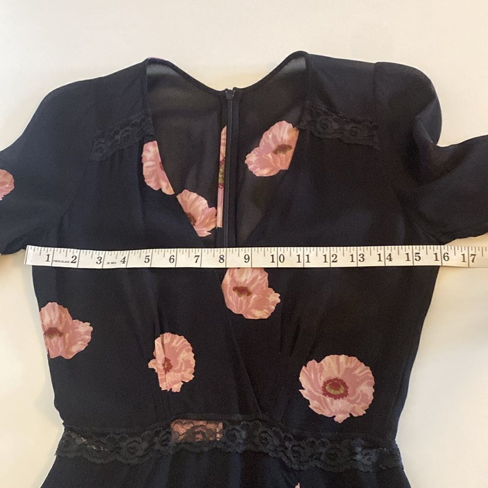 Reformation Black and Pink Floral Alina Dress Size 4 - Picture 14 of 15